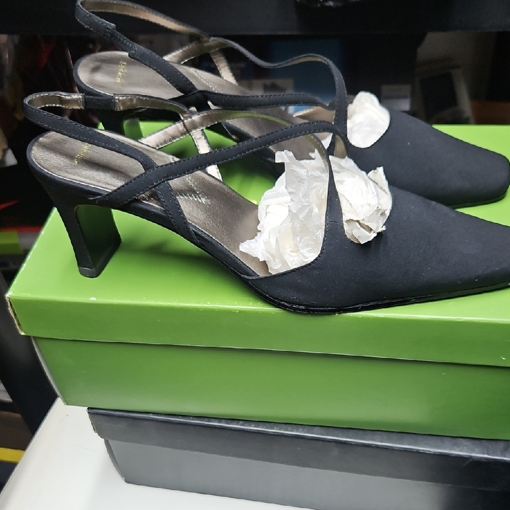 Easy Spirit Black Strappy Heels